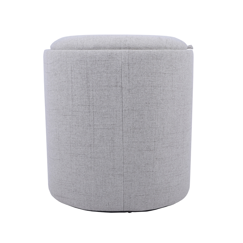 Storage Ottoman with Reversible Wooden Tray Top - Natural