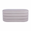 Velvet Ottoman Bench with Storage - Taupe