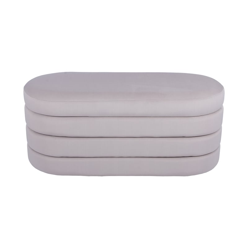 Velvet Ottoman Bench with Storage - Taupe