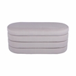Velvet Ottoman Bench with Storage - Taupe