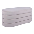 Velvet Ottoman Bench with Storage - Taupe