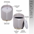 Two-Toned Ottoman with Storage or Vanity Stool - Taupe