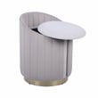 Two-Toned Ottoman with Storage or Vanity Stool - Taupe