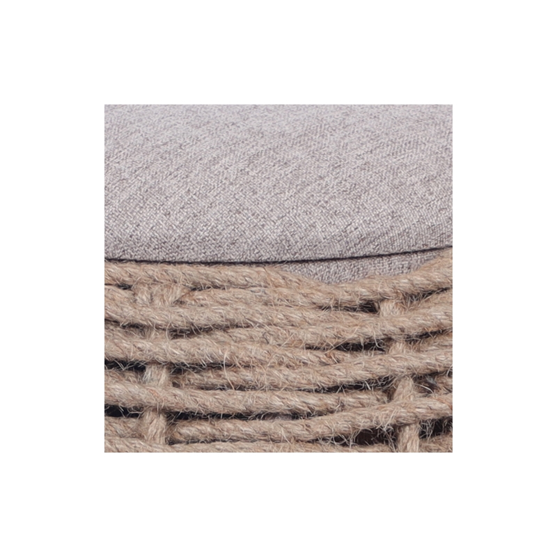 Natural Woven Ottoman with Storage - Brown