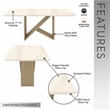 6 Seater Italian-Style Dining Table with Painted Glass Top - Natural & Oak