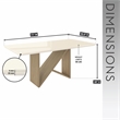6 Seater Italian-Style Dining Table with Painted Glass Top - Natural & Oak