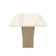 6 Seater Italian-Style Dining Table with Painted Glass Top - Natural & Oak