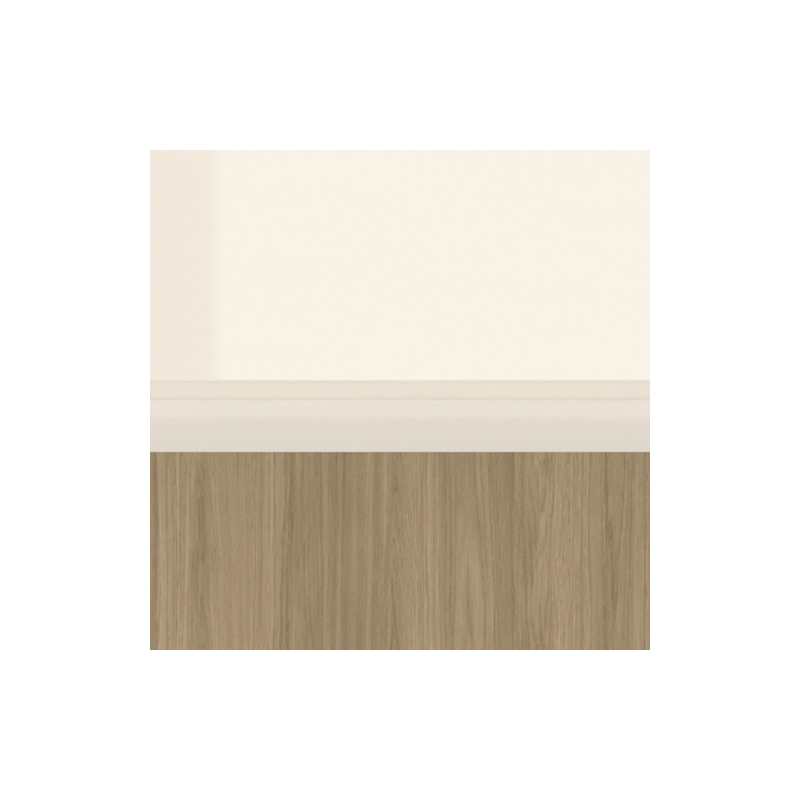 6 Seater Italian-Style Dining Table with Painted Glass Top - Natural & Oak