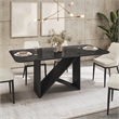 6 Seater Italian-Style Dining Table with Painted Glass Top - Black