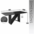 6 Seater Italian-Style Dining Table with Painted Glass Top - Black