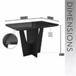 Compact 4 Seater Italian Dining Table with Painted Glass Top - Black