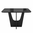 Compact 4 Seater Italian Dining Table with Painted Glass Top - Black