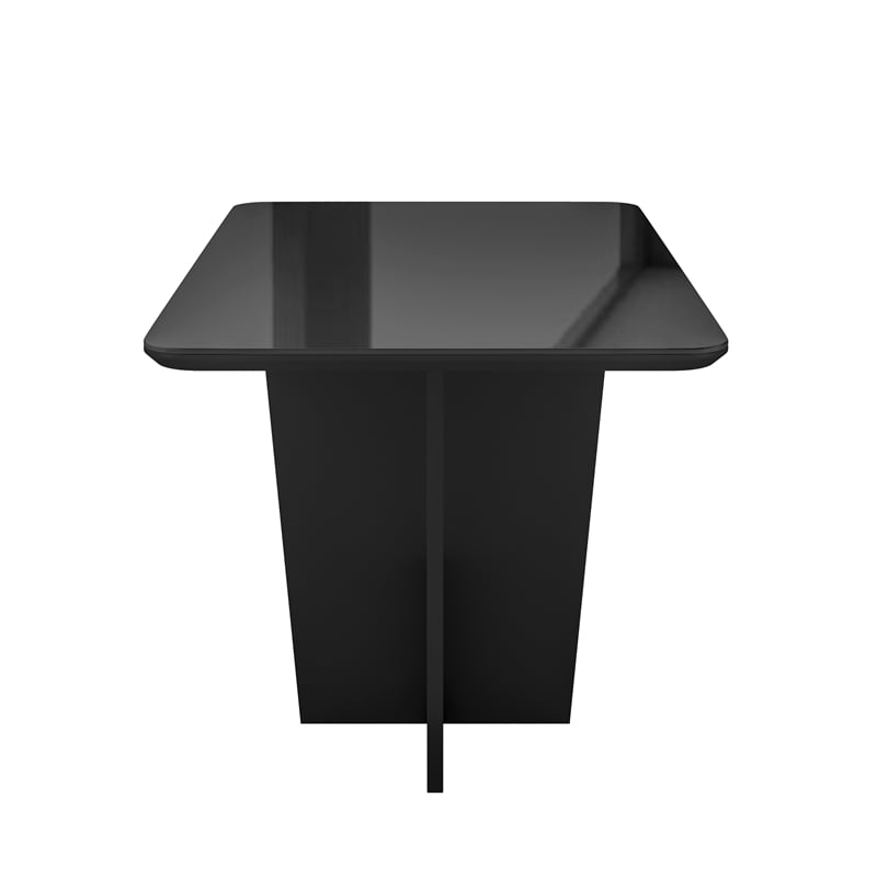 Compact 4 Seater Italian Dining Table with Painted Glass Top - Black