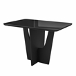 Compact 4 Seater Italian Dining Table with Painted Glass Top - Black