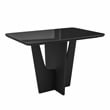 Compact 4 Seater Italian Dining Table with Painted Glass Top - Black