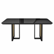 Modern 6 Seater Dining Table with Gold Accents - Black & Gold