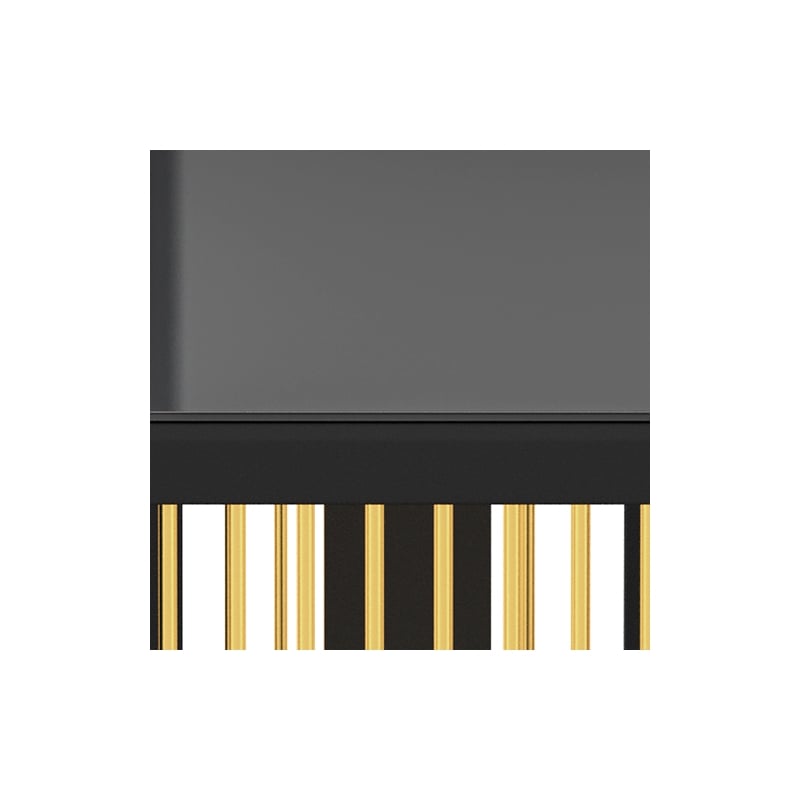 Modern 6 Seater Dining Table with Gold Accents - Black & Gold