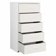 5-Drawer Dresser with Large Fabric Drawers - White