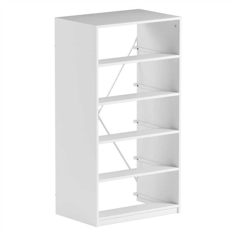 5-Drawer Dresser with Large Fabric Drawers - White