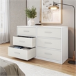 6-Drawer Dresser with Large Fabric Drawers - White