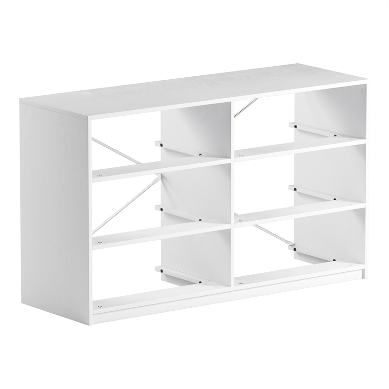 6-Drawer Dresser with Large Fabric Drawers - White