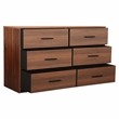 6-Drawer Dresser with Large Fabric Drawers - Walnut