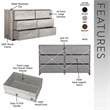 6-Drawer Dresser with Large Fabric Drawers - Grey