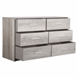 6-Drawer Dresser with Large Fabric Drawers - Grey