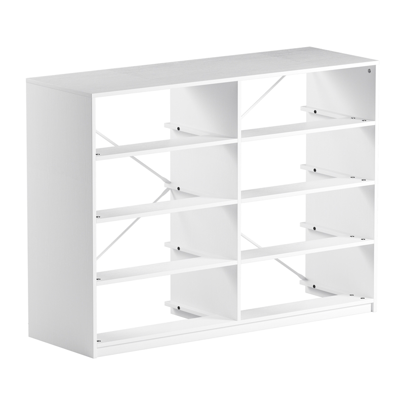 8-Drawer Dresser with Large Fabric Drawers - White