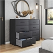 8-Drawer Dresser with Large Fabric Drawers - Black