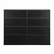 8-Drawer Dresser with Large Fabric Drawers - Black