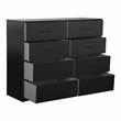 8-Drawer Dresser with Large Fabric Drawers - Black