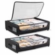 Set of 2 Under-Bed Rolling Storage Container with Transparent Cover
