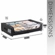 Set of 2 Under-Bed Rolling Storage Container with Transparent Cover