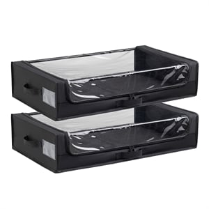 Set of 2 Under-Bed Rolling Storage Container with Transparent Cover