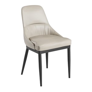 Techni Home Armless Taupe Dining Chairs with Black Legs - Set of 2