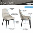 Techni Home Armless Taupe Dining Chairs with Black Legs - Set of 2