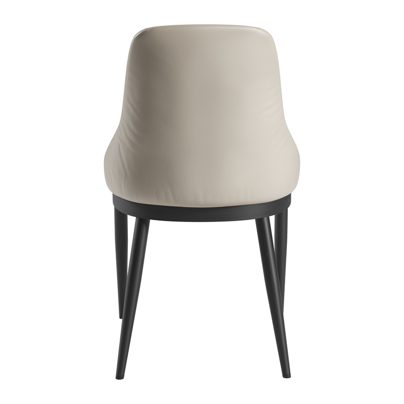 Techni Home Armless Taupe Dining Chairs with Black Legs - Set of 2