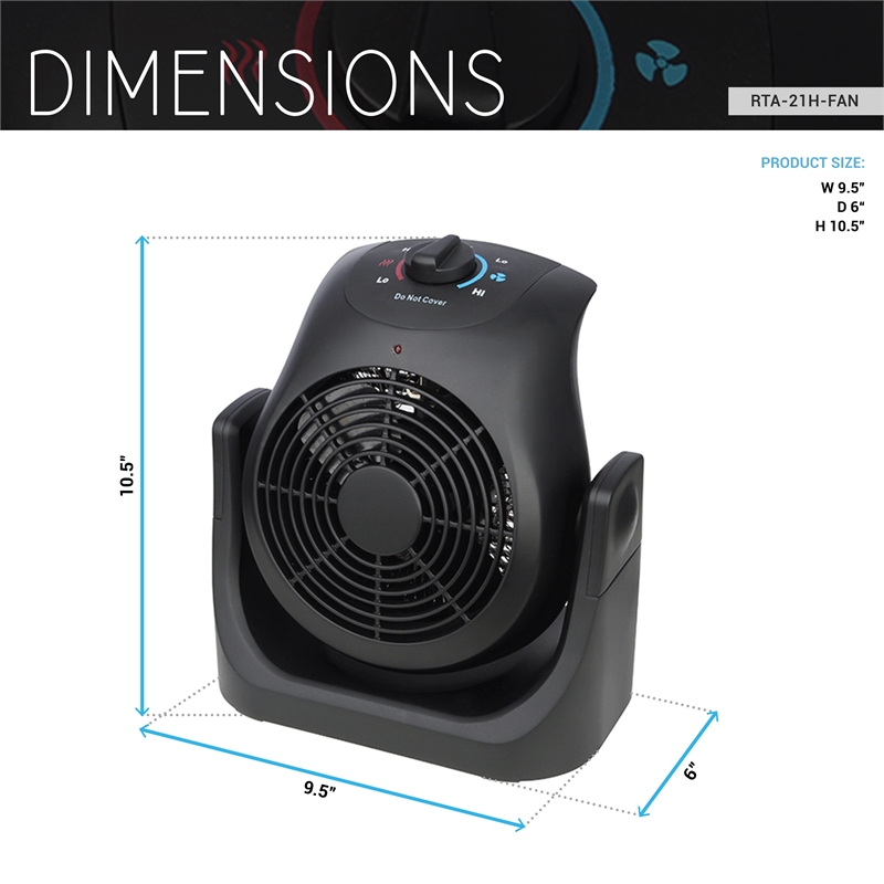 Techni Home 2-in-1 Portable 1500W Space Heater and Fan