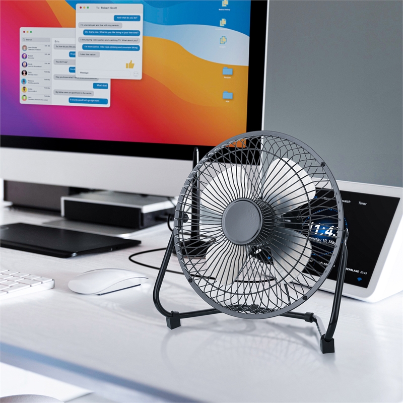 Techni Home 8in. High Velocity 2-Speed USB Powered Portable Fan