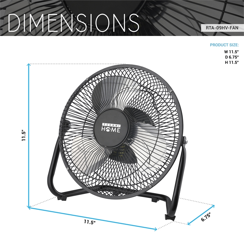 Techni Home 9in. High Velocity 2-Speed Portable Electric Fan