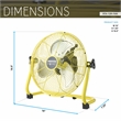 Techni Home 12in. Rechargeable Battery-Operated High Velocity Fan