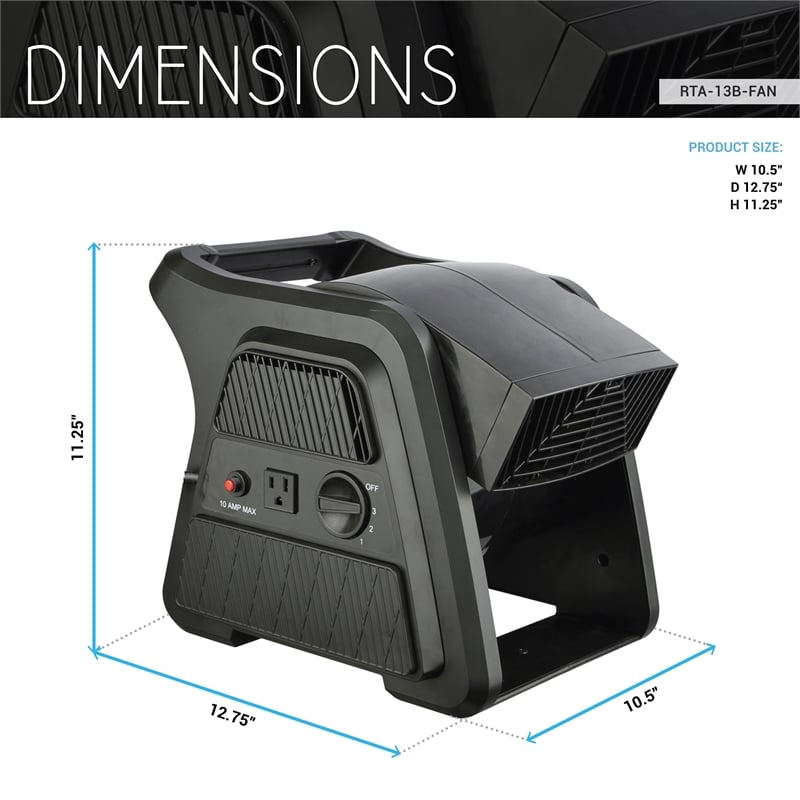 Techni Home Pivoting 600 CFM High Velocity Floor Blower Fan