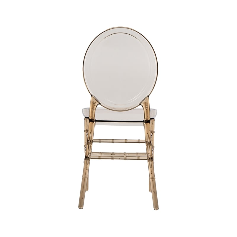 Techni Home Stackable Ghost Style Amber Acrylic Event Chairs - Set of 2