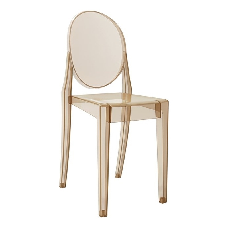 Techni Home Stackable Amber Acrylic Ghost Event Chairs - Set of 4