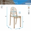 Techni Home Stackable Amber Acrylic Ghost Event Chairs - Set of 4