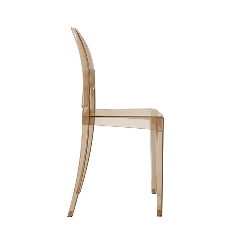 Techni Home Stackable Amber Acrylic Ghost Event Chairs - Set of 4