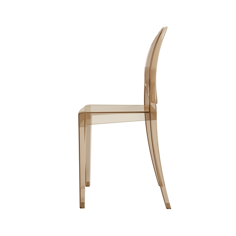 Techni Home Stackable Amber Acrylic Ghost Event Chairs - Set of 4