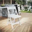 Techni Home 4-Pack White Resin Folding Chairs with Padded Seat