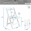 Techni Home 4-Pack White Resin Folding Chairs with Padded Seat